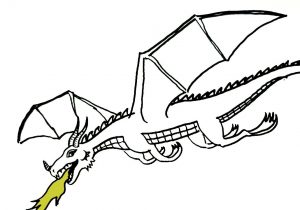 300x210 Drawing Of A Cartoon Dragon Cartoon Dragon Drawing How To Draw