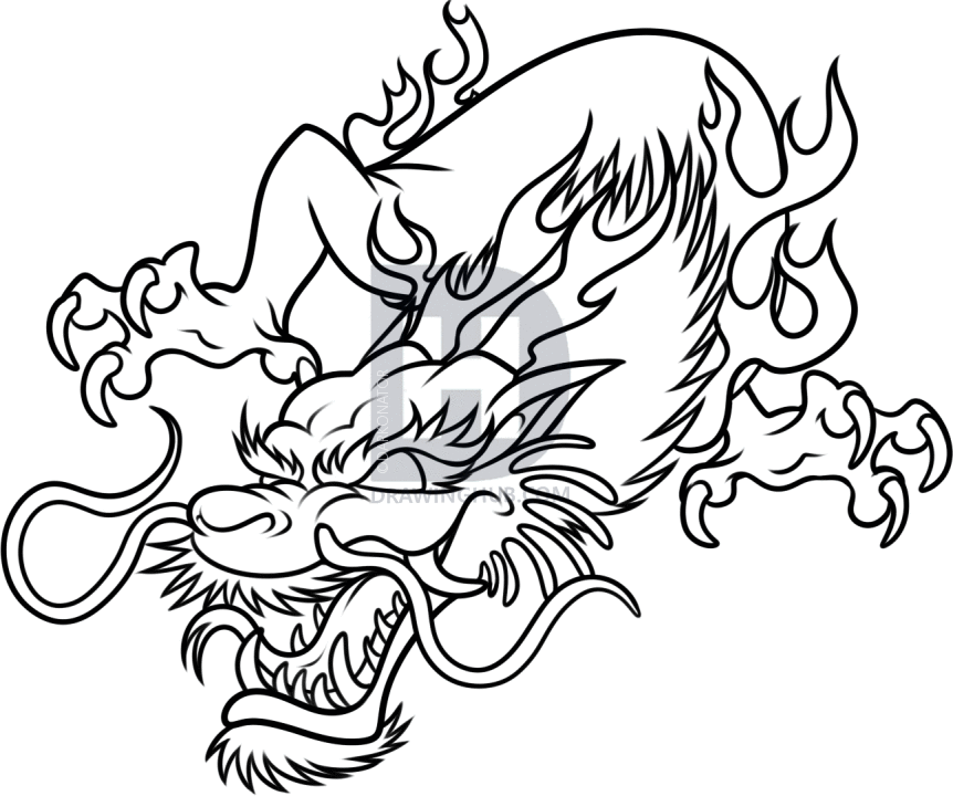 862x720 Draw A Chinese Dragon Easy Step