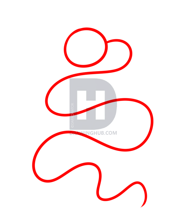 619x720 Chinese New Year Dragon Drawing Lesson, Step