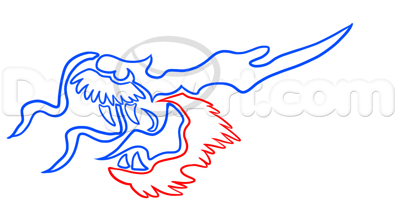 1368x689 How To Draw A Tribal Chinese Dragon, Step