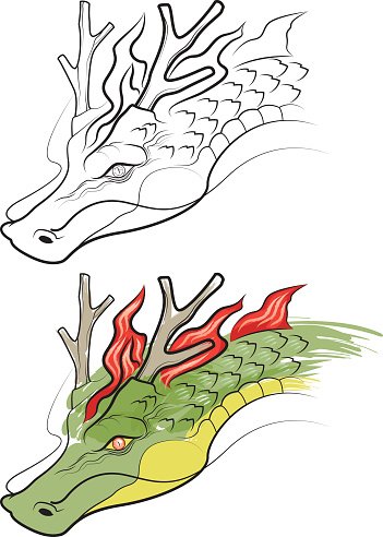 351x492 Chinese Dragon Drawing Stock Vectors