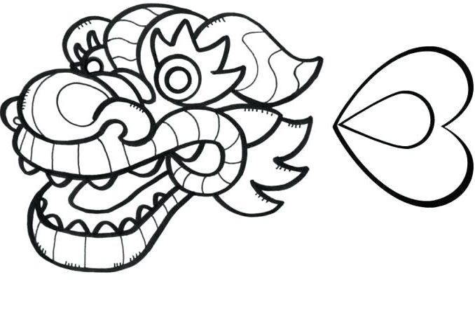 678x466 Chinese Dragon Head To Colour Chinese Lion Head Drawing