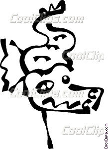 217x300 Chinese Paper Dragon Vector Clip Art