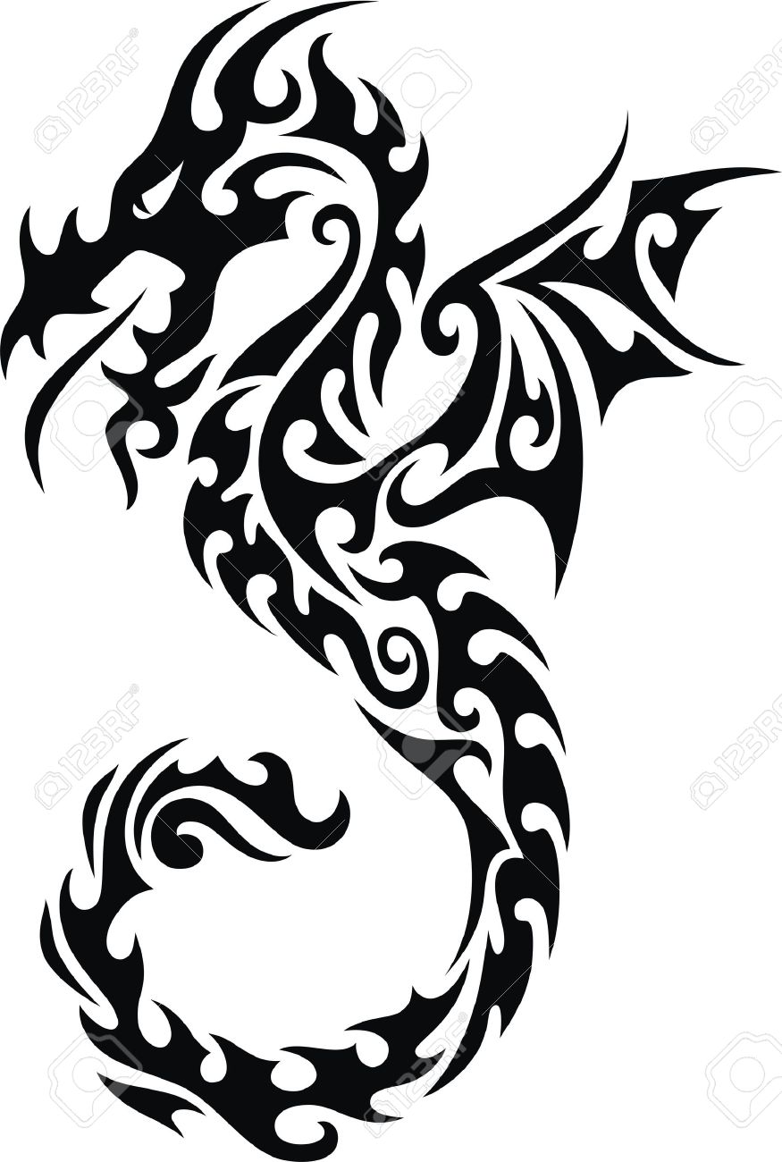 875x1300 Drawn Chinese Dragon Art