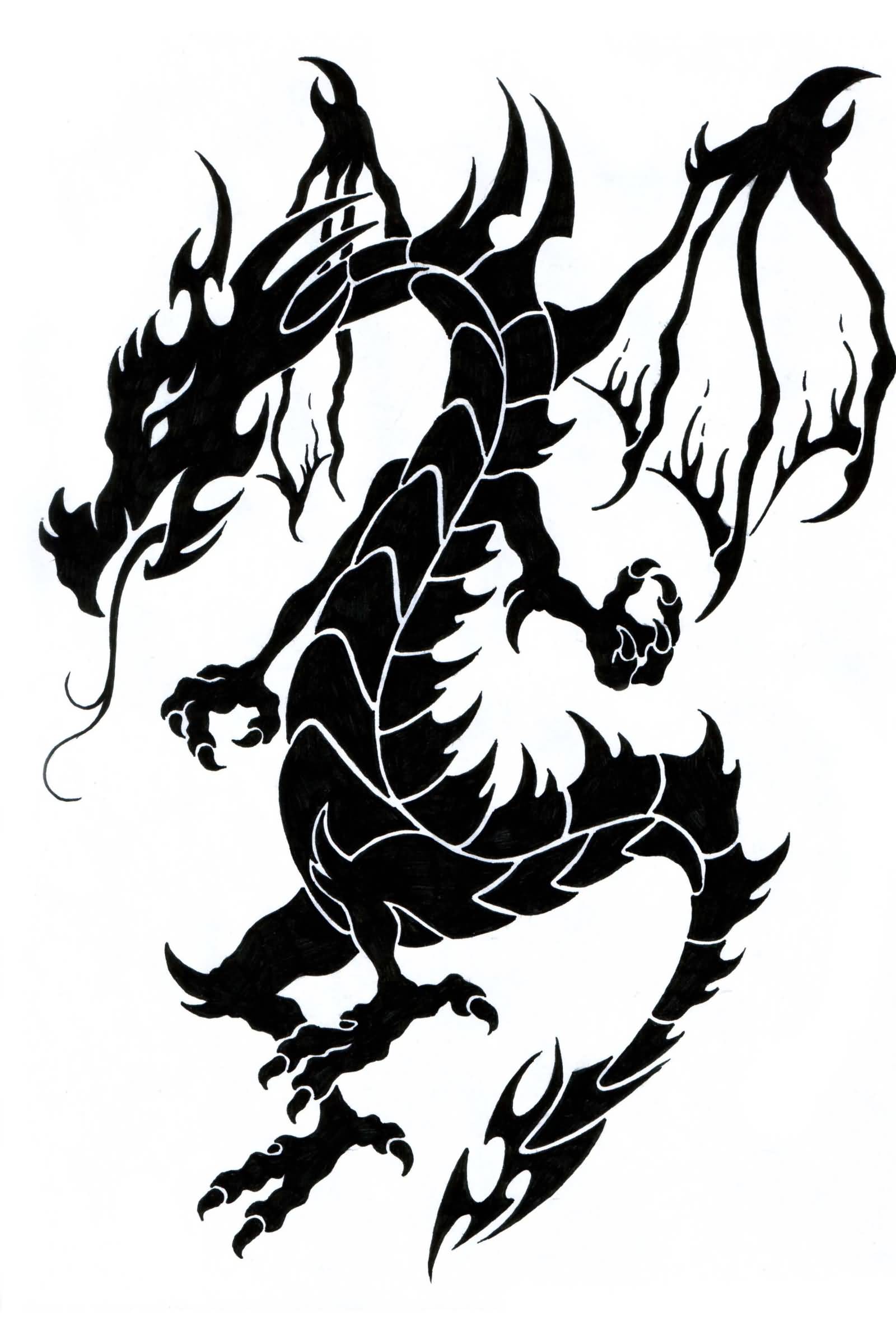 1600x2400 Latest Tribal Dragon Tattoos Designs