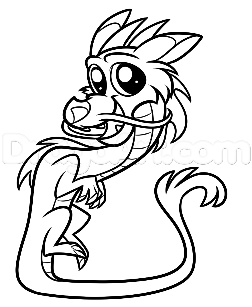 880x1070 Drawing A Baby Chinese Dragon, Step