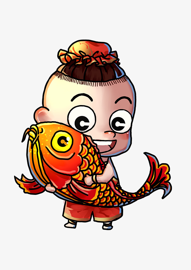 650x920 Chinese New Year Golden Boy Fish Image