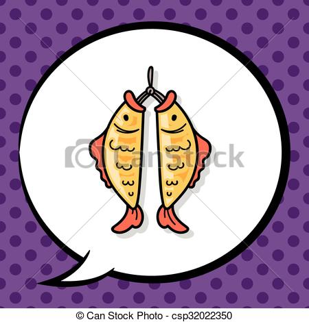 450x470 Chinese Fish Lucky Pendant Doodle Clipart Vector