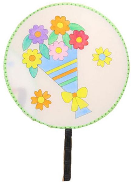 431x600 Diy Chinese Art Round Fan Baby Drawing Blank Silk Fans