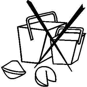 300x300 Chinese Food Clipart Black And White