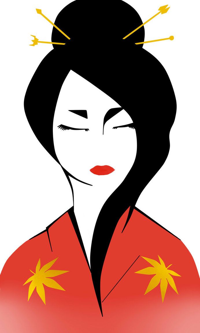 692x1153 Geisha Draw Japanese Kimonos