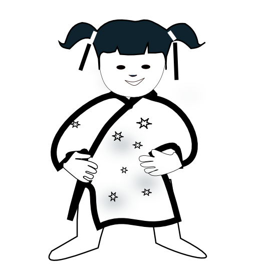 555x555 Clip Art Chinese Girl Icon Black White