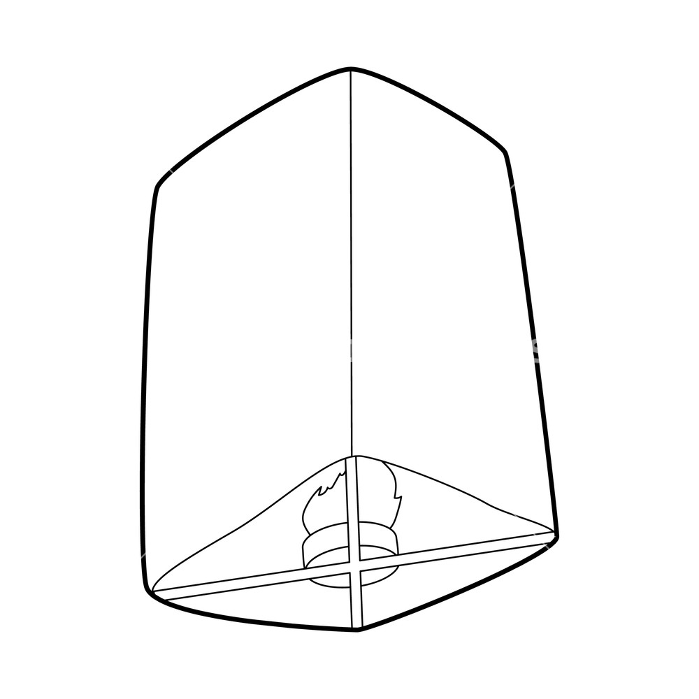 1000x1000 Chinese Lantern Icon In Outline Style Isolated On White Background