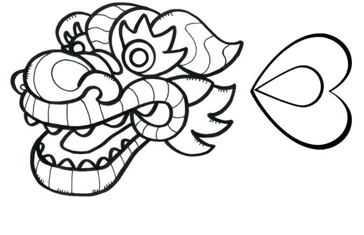 721x466 Chinese Dragon Head Coloring Sheet