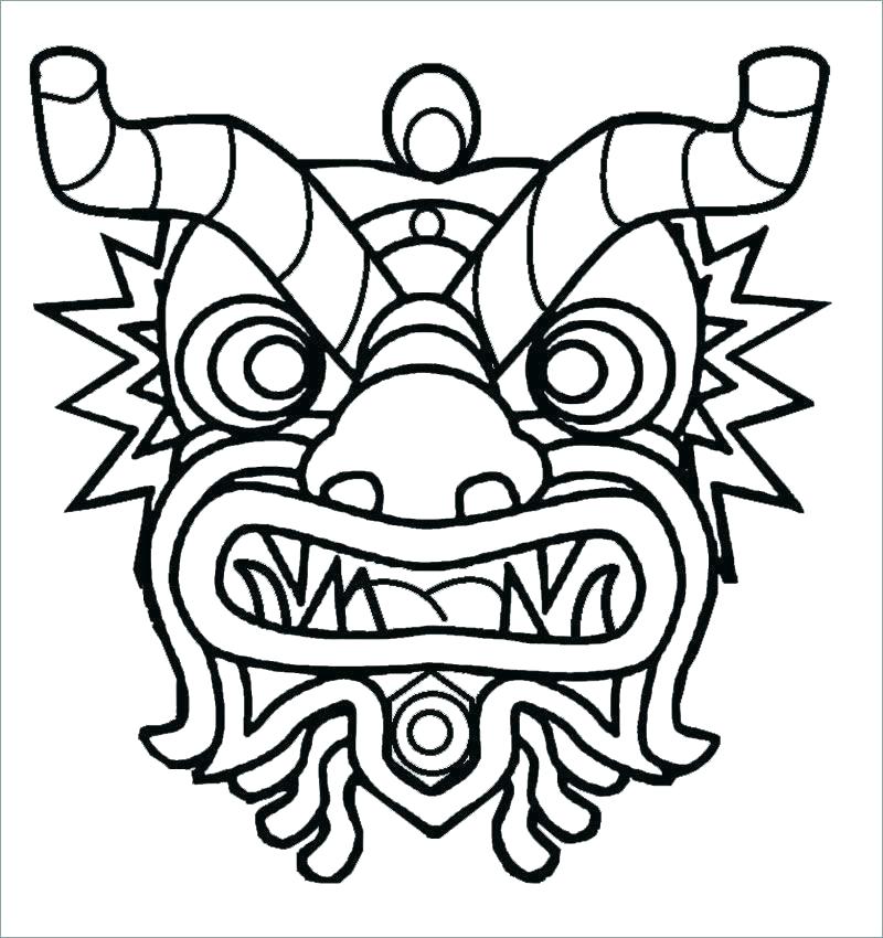 800x850 Chinese Dragon Head Colouring