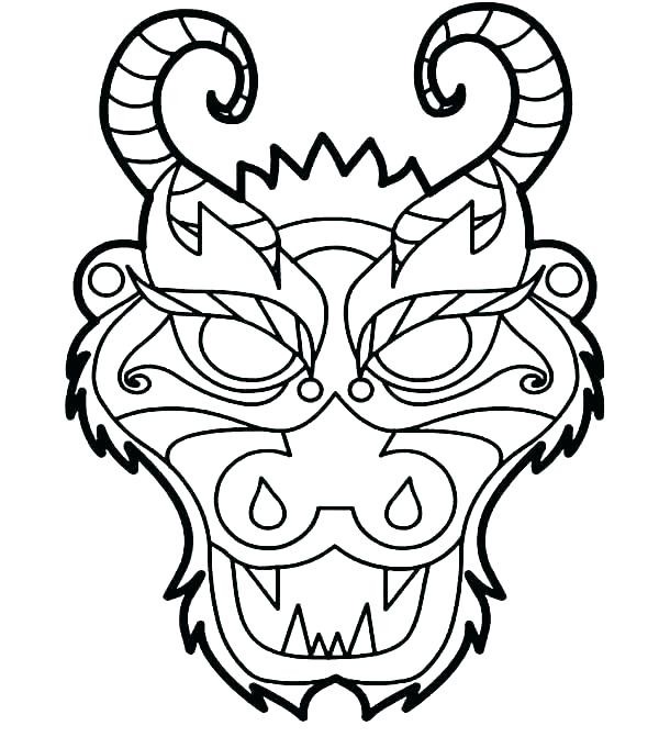 Chinese Lion Head Drawing | Free download on ClipArtMag