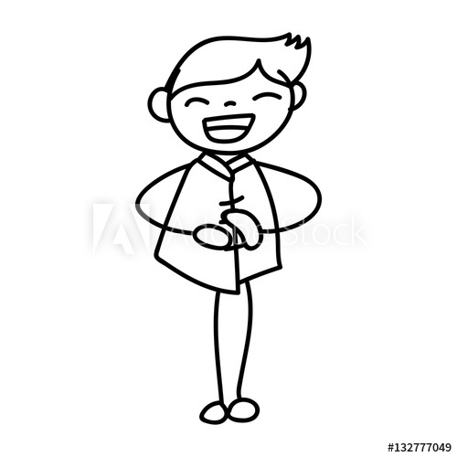 500x500 Hand Drawing Cartoon Character Happy Chinese New Year