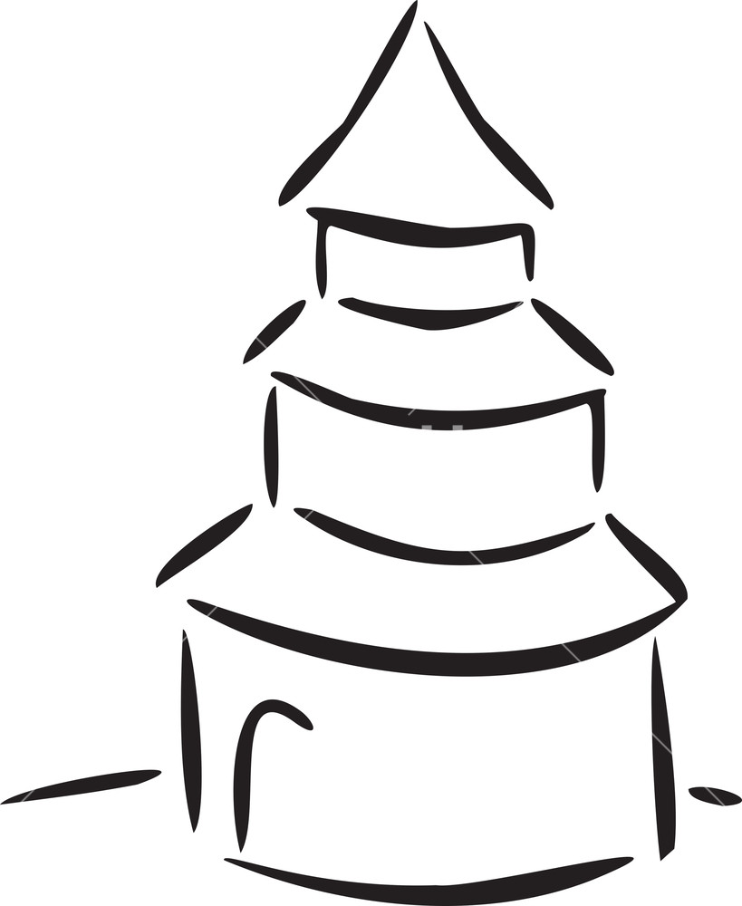 819x1000 illustration of chinese monument royalty free stock image