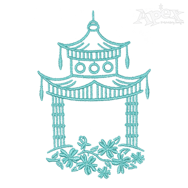 600x600 pagoda embroidery design