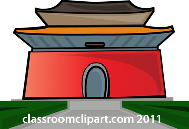 375x256 Chinese Building Drawing Clipart
