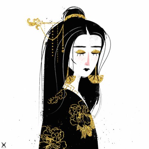 500x500 Traditional Chinese Fashion Illustration