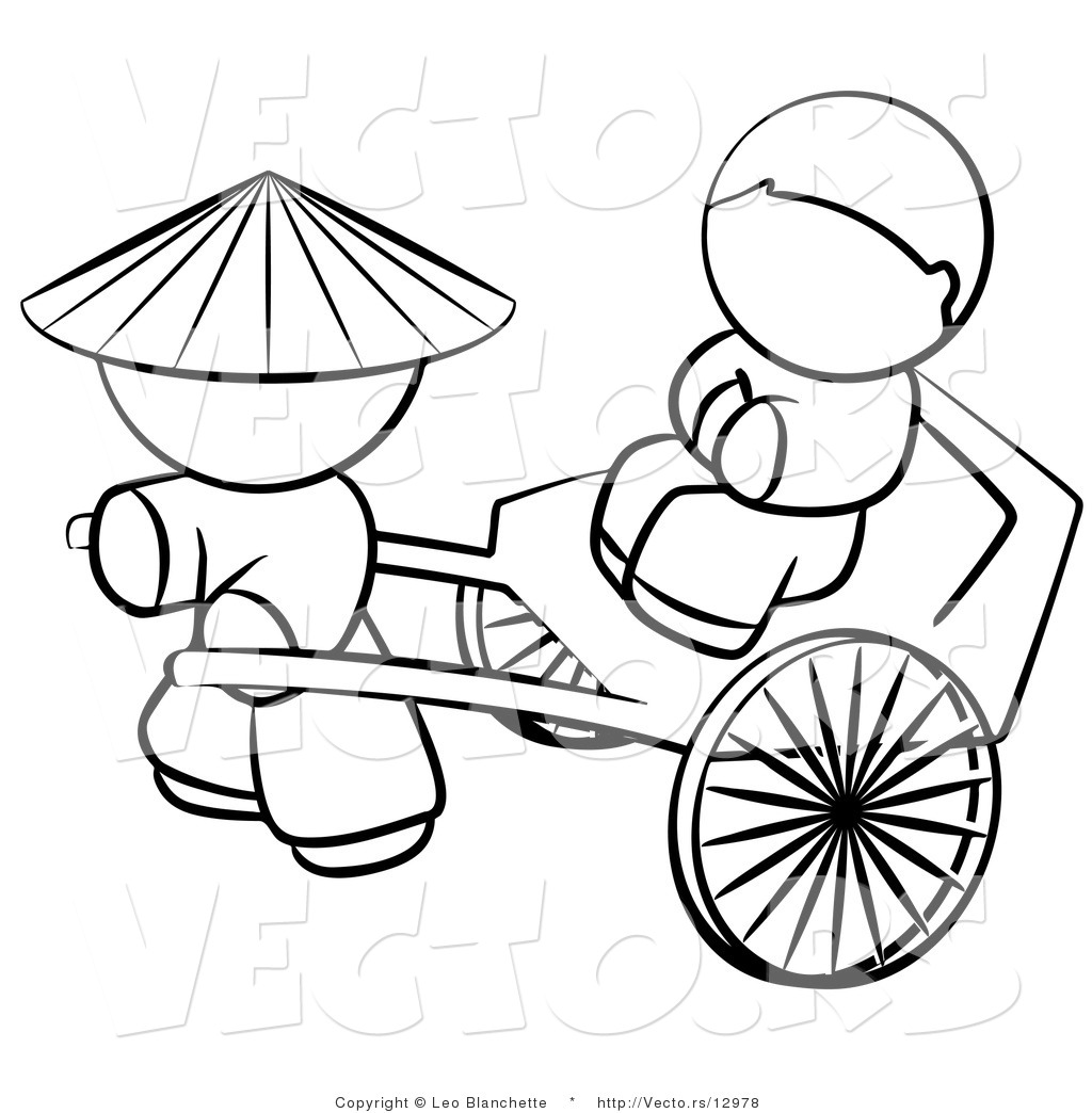 1024x1044 Vector Of Chinese Person Pulling A Customer In A Cart