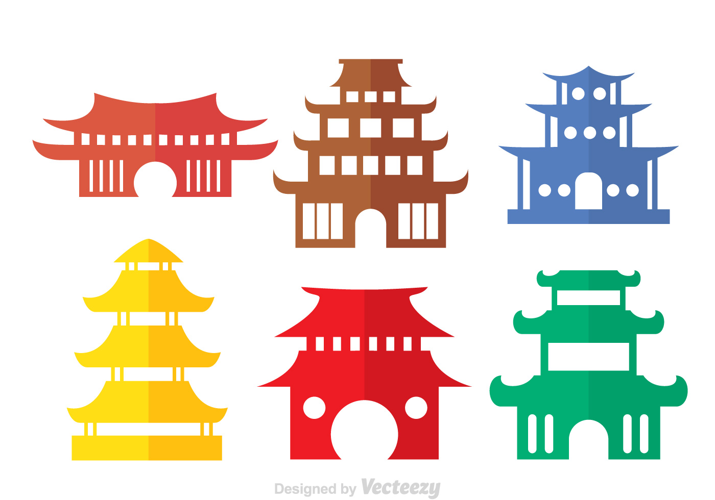 1400x980 Colorful Chinese Temple Vectors