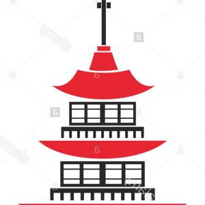 300x300 Stock Photo Drawing Chinese Building Ancient Temple Tower Pagoda