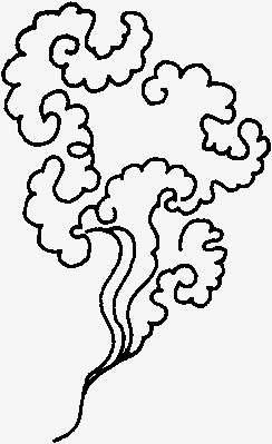 244x399 Black Chinese Style, Clouds, Line Drawing Png Image