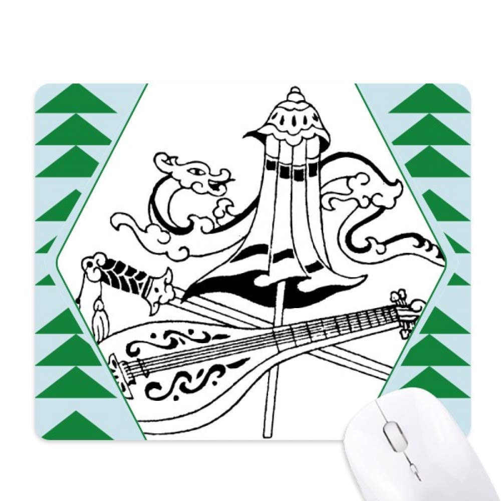 1000x1000 Chinese Umbrella Sword Dragon Drawing Mouse Pad Green
