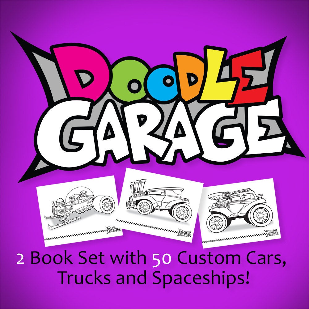 1000x1000 Doodle Garage Book Coloring Book Set Cars Etsy