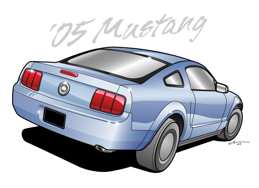846x614 Mustang T Shirt Illustration Demo