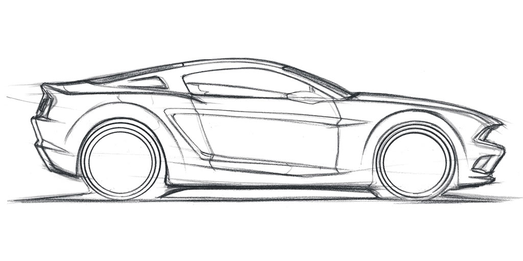 1024x512 Mustang Drawing Badge For Free Download