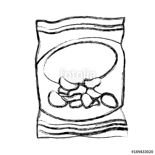 500x500 Potato Chips Bag Icon Vector Illustration Graphic Design Stock