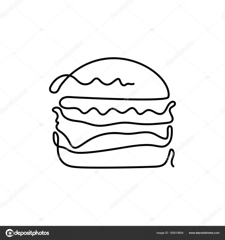 728x774 Beef Burger Drawing Durr Simple Easy Chicken Advertisement Cute