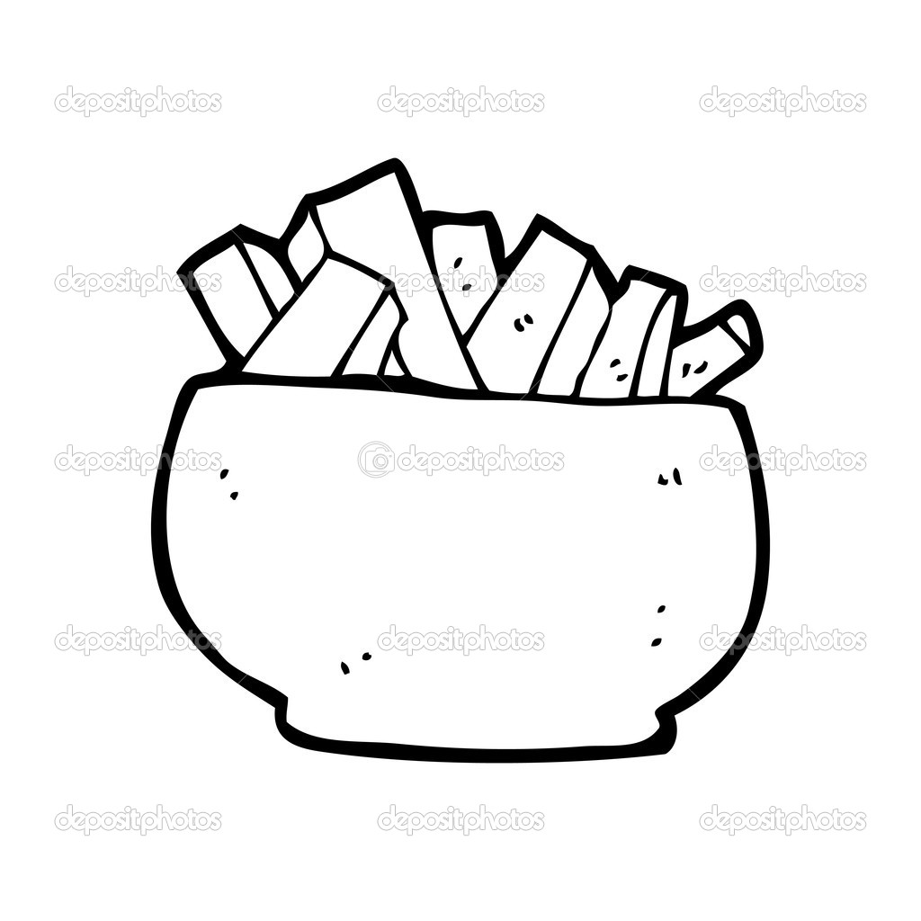1024x1024 Bowl Of Chips Drawing Cartoon Stock Clipart