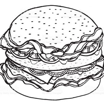 336x336 Burger Drawing Step