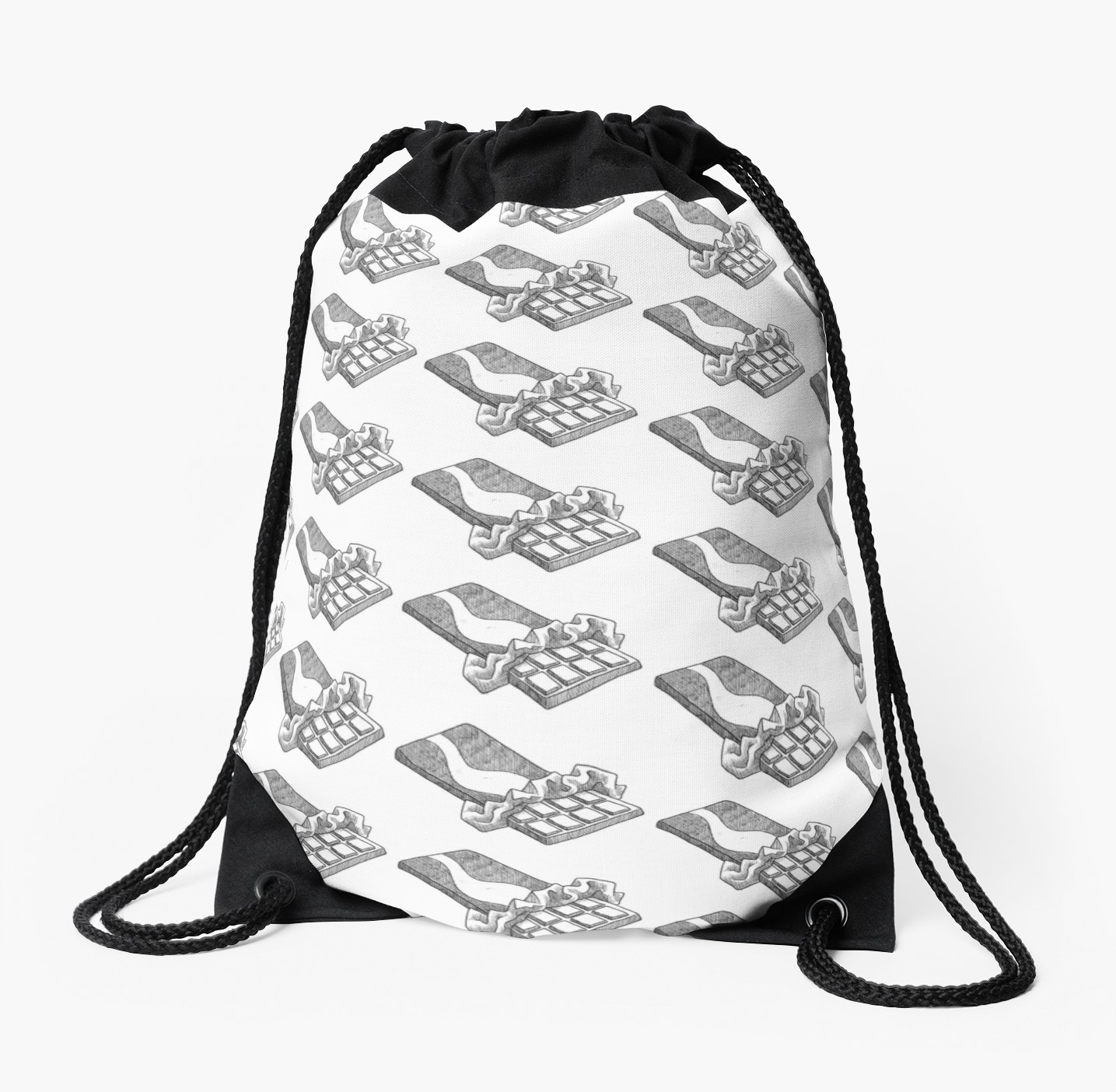 1435x1404 Chocolate Bar Drawing Drawstring Bag