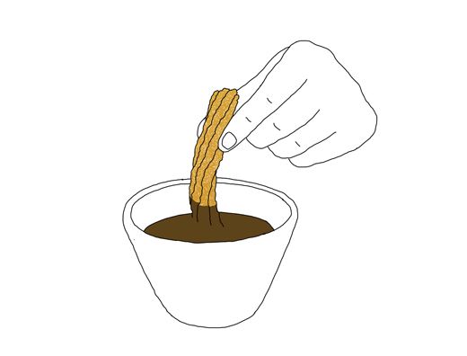 520x396 Churros With Chocolate, Drawing