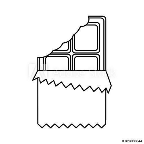 500x500 Chocolate Bar Bitten In Packaging Blank Vector Illustration