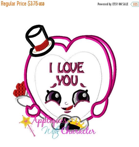 570x604 Shopikins Heart Chocolate Box Applique Design Dolls And Shopkins