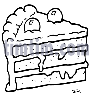 386x399 Free Drawing Of A Chocolate Layer Cake Bw From The Category