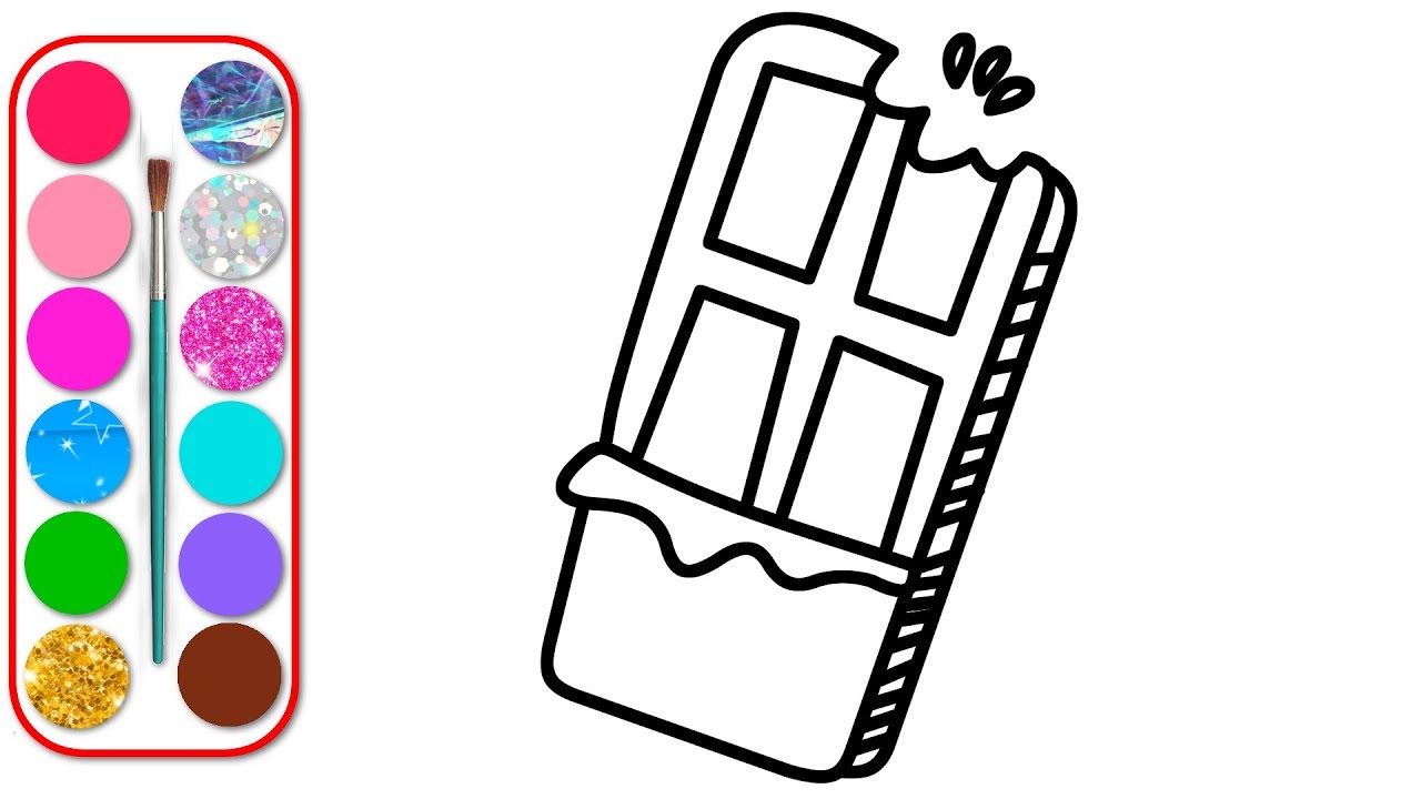 1280x720 Glitter Chocolate Drawing Coloring For Kids Pinting Pages