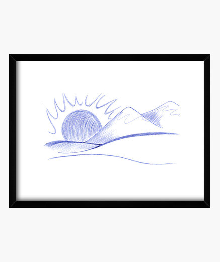 437x520 Drawing Pen Of Mountains Framed Print