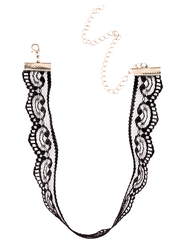 700x931 necklaces black punk adjustable lace choker necklace