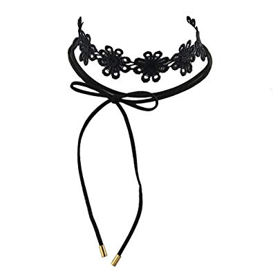 395x395 Feelontop Gothic Black Lace Flower Patterns Rope