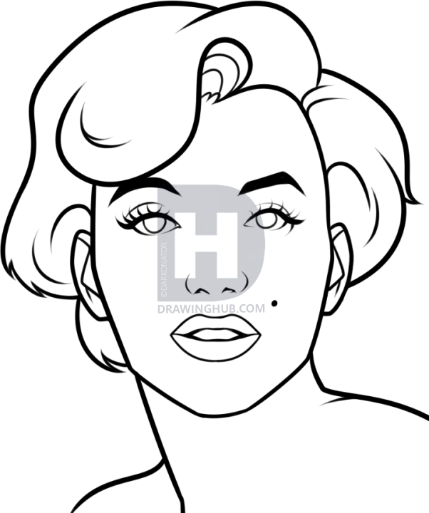 602x720 How To Draw Marilyn Monroe Easy, Step
