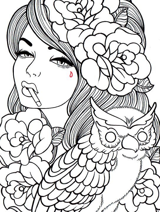 543x719 Girl Tattoos Gangster Pin Up Coloring Books Ideas And Designs