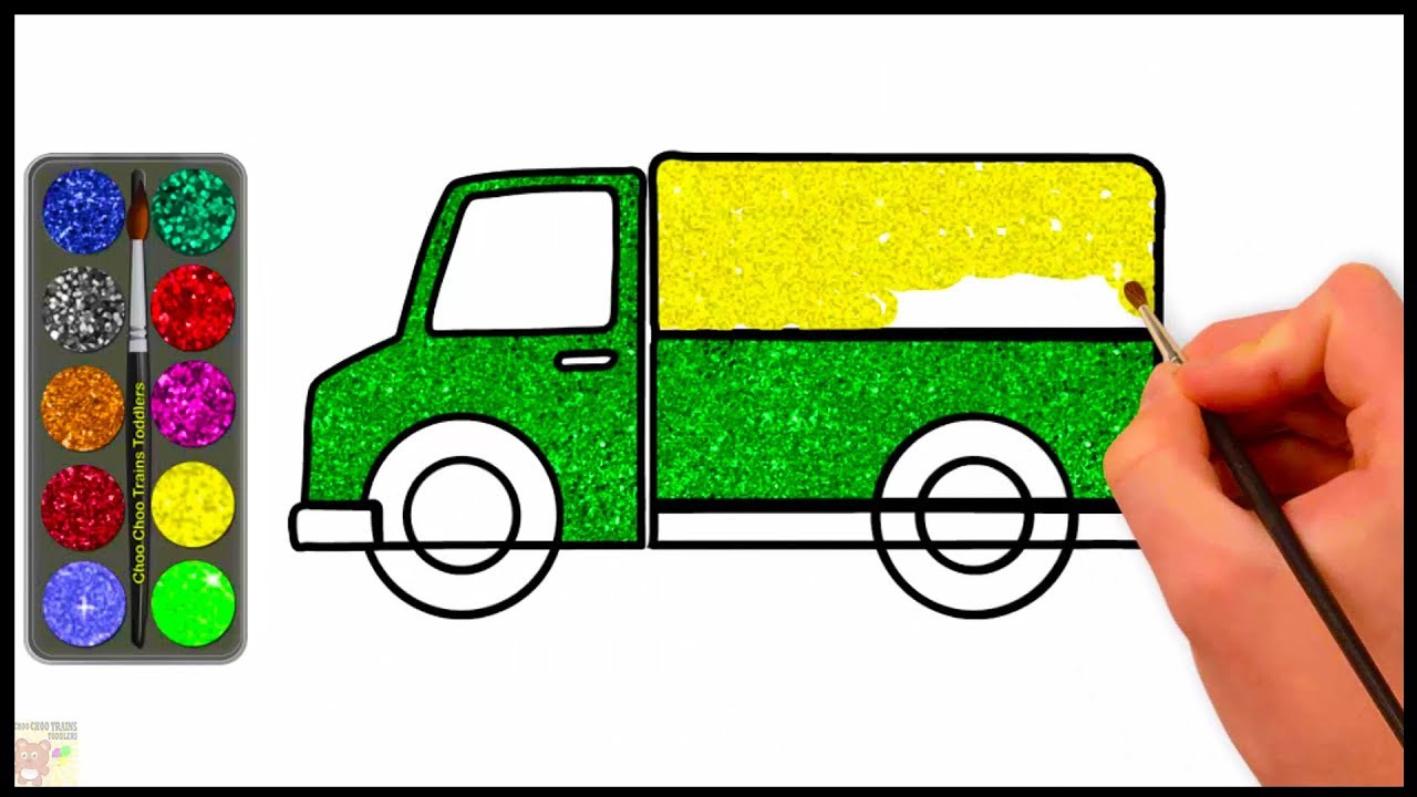 1280x720 Glitter Toy Truck Coloring And Drawing For Children Glitzer