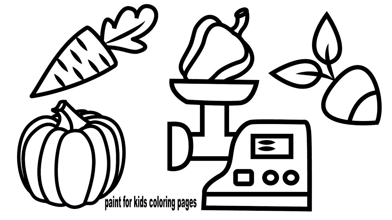 1280x720 Vegetables And Chopper, Drawing For Kids And Coloring